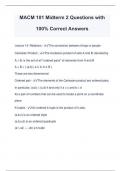 MACM 101 Midterm 2 Questions with 100% Correct Answers