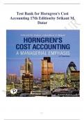 Horngren's Cost Accounting 17th Edition by Srikant M. Datar, Madhav V. Rajan-Test Bank