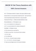 MACM 101 Set Theory Questions with 100% Correct Answers