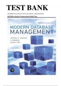 Test Bank for Modern Database Management, 13th Edition, Jeff Hoffer, Ramesh Venkataraman, Heikki Topi ISBN: 9780134877006 Chapter 1-14 Complete Guide.