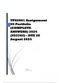 TPS2601 Assignment 50 Portfolio (COMPLETE ANSWERS) 2024 (653302) - DUE 28 August 2024