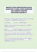 MPOETC STATE CERTIFICATION ACTUAL  EXAM WITH 70 REAL STUDY QUESTIONS  AND CORRECT VERIFIED  SOLUTIONS/GRADED A+