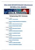 WGU D236 PATHOPHYSIOLOGY (Worksheets)  SECTION 1-7|A+ GRADED.