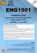 ENG1501 Assignment 2 (COMPLETE ANSWERS) 2024 (371427) - 11 June 2024