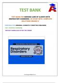 Respiratory Disorders Nursing Test Bank|Nursing care of clients with Respiratory disorders Test Bank