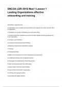 SNCOA LDR-301S Mod 1 Lesson 1 Leading Organizations effective onboarding and training questions and answers graded A+ by experts  2024/2025