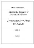 (WGU D344) NURS 6437 DIAGNOSTIC PROCESS OF PSYCHIATRIC NURSE COMPREHENSIVE FINAL 