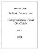 (WGU D119) NURS 6830 PEDIATRIC PRIMARY CARE COMPREHENSIVE FINAL OA GUIDE 2024.