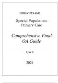 (WGU D120) NURS 6840 SPECIAL POPULATIONS PRIMARY CARE COMPREHENSIVE FINAL OA GUIDE