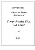 (WGU D028) NURS 5205 ADVANCED HEALTH ASSESSMENT COMPREHENSIVE FINAL OA GUIDE