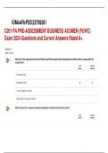 C201 PA PRE-ASSESSMENT BUSINESS ACUMEN (PUWC) Exam 2024 Questions and Correct Answers Rated A+