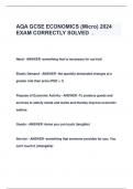 AQA GCSE ECONOMICS (Micro) 2024 EXAM CORRECTLY SOLVED .