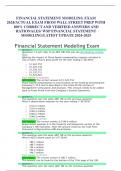 FINANCIAL STATEMENT MODELING EXAM 2024/ACTUAL EXAM FROM WALL STREET PREP WITH 100% CORRECT AND VERIFIED ANSWERS AND RATIONALES/ WSP FINANCIAL STATEMENT MODELING/LATEST UPDATE 2024-2025 