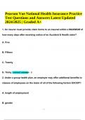 Pearson Vue National Health Insurance Practice Test Questions and Answers Latest Updated 2024/2025 | Graded A+