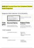 NURS 201 Focused Exam Pain Completed Shadow Health Subjective.