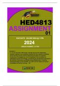 HED4813 ASSIGNMENT 1 DUE 2024 Question 1 1.1. In not more than 1500 words, critically discuss the relationship between cognition and modelling, drawing from the cognitive modelling of the learning process and the subjective perception of cognition. Furthe