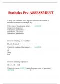 Statistics Pre-ASSESSMENT