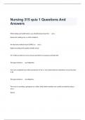 Nursing 315 quiz 1 Questions And Answers   When taking any health history, you should always know the: -    ans-c.  Reason for seeking care, or chief complaint.