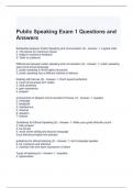 Public Speaking Exam 1 Questions and Answers 2024