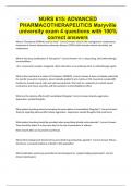 NURS 615: ADVANCED PHARMACOTHERAPEUTICS Maryville university exam 4 questions with 100% correct answers