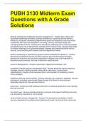 PUBH 3130 Midterm Exam Questions with A Grade Solutions 