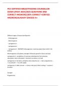 PCE CERTIFIED BREASTFEEDING COUNSELLOR EXAM LATEST 2024/2025 QUESTIONS AND CORRECT ANSWERS(100% CORRECT VERIFIED ANSWERS)ALREADY GRADED A+