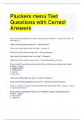 Bundle For Pluckers menu Test Questions with Correct Answers