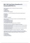 BIO 150 Final Exam Questions & Answers(RATED A+)