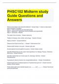 Bundle For PHSC 102 Exam Questions with Correct Answers