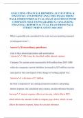 ANALYZING FINANCIAL REPORTS (ACCOUNTING & FINANCIAL STATEMENT ANALYSIS EXAM) FROM WALL STREET PREP ACTUAL EXAM QUESTIONS WITH COMPLETE SOLUTIONS GRADED A+/ ANALYZING FINANCIAL REPORTS ACTUAL EXAM FROM WALL STREET PREP /LATEST 2024-2025