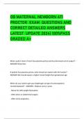 OB MATERNAL NEWBORN ATI PROCTOR EXAM QUESTIONS AND CORRECT DETAILED ANSWERS LATEST UPDATE 2024| 100%PASS GRADED A+