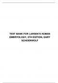 TEST BANK FOR LARSEN’S HUMAN EMBRYOLOGY, 5TH EDITION, GARY SCHOENWOLF