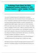 Audiology Praxis Study Set 2022- Assessment section Questions & 100%  Correct Answers | Latest Update | Graded  A+ 