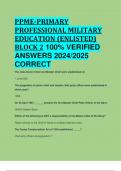 PPME-PRIMARY PROFESSIONAL MILITARY EDUCATION (ENLISTED) BLOCK 2 100% VERIFIED  ANSWERS 2024/2025  CORRECT GUARANTEED PASS