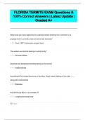 FLORIDA TERMITE EXAM Questions &  100% Correct Answers | Latest Update |  Graded A+ 