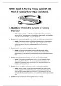 NR501 Week 8: Nursing Theory Quiz| NR 501 Week 8 Nursing Theory Quiz (Solutions).