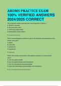 ARDMS PRACTICE EXAM 100% VERIFIED ANSWERS  2024/2025 CORRECT