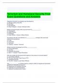 Terrorism and Homeland Security Final Exam Questions and Answers 2024