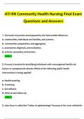 ATI RN Community Health Nursing Final Exam Questions and Answers 2024 / 2025 | 100% Verified Answers