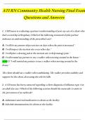 ATI RN Community Health Nursing Final Exam Questions and Answers 2024 / 2025 | 100% Verified Answers