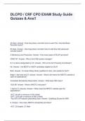 DLCPO / CRF CPO EXAM Study Guide Quizzes & Ans!!