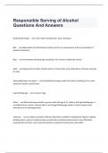 Responsible Serving of Alcohol Questions And Answers   Alcoholic Beverages -   ans-A term which includes beer, wine, and liquor.