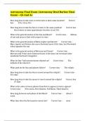 Astronomy Final Exam (Astronomy Brad Barlow Final Exam) – Qs And As 