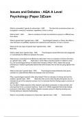 Issues and Debates - AQA A Level Psychology (Paper 3)Exam Questions And Answers