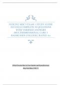 NUR2502 MDC3 EXAM 1 STUDY GUIDE 2023/2024 COMPLETE 50 QUESTIONS WITH VERIFIED ANSWERS /MULTIDIMENSIONAL CARE 3 RASMUSSEN COLLEGE | RATED A+