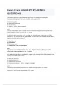  CRAM NCLEX-PN PRACTICE EXAM QUESTIONS WITH CORRECT ANSWERS 2024/2025( A+ GRADED 100% VERIFIED).