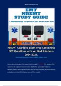 NREMT Cognitive Exam Prep Containing 309 Questions with Verified Solutions 2024-2025. 