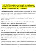 WGU C157 Essentials of Advanced Nursing Practice Field Experience: Final Practice Exam Questions and Answers Updated 2024/2025 | Graded A+.