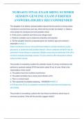 NURS 6531 FINAL EXAM SRING SUMMER  SESSION GENUINE EXAM (VERIFIED  ANSWERS) HIGHLY RECCOMMENDED