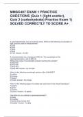 MMSC407 EXAM 1 PRACTICE QUESTIONS (Quiz 1 (light scatter), Quiz 2 (carbohydrate) Practice Exam 1) SOLVED CORRECTLY TO SCORE A+